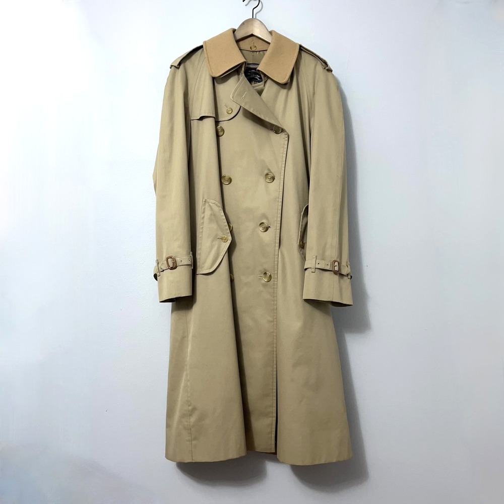 Vintage Burberrys Trench Coat Men 42 Long Khaki Wool Liner NO BELT